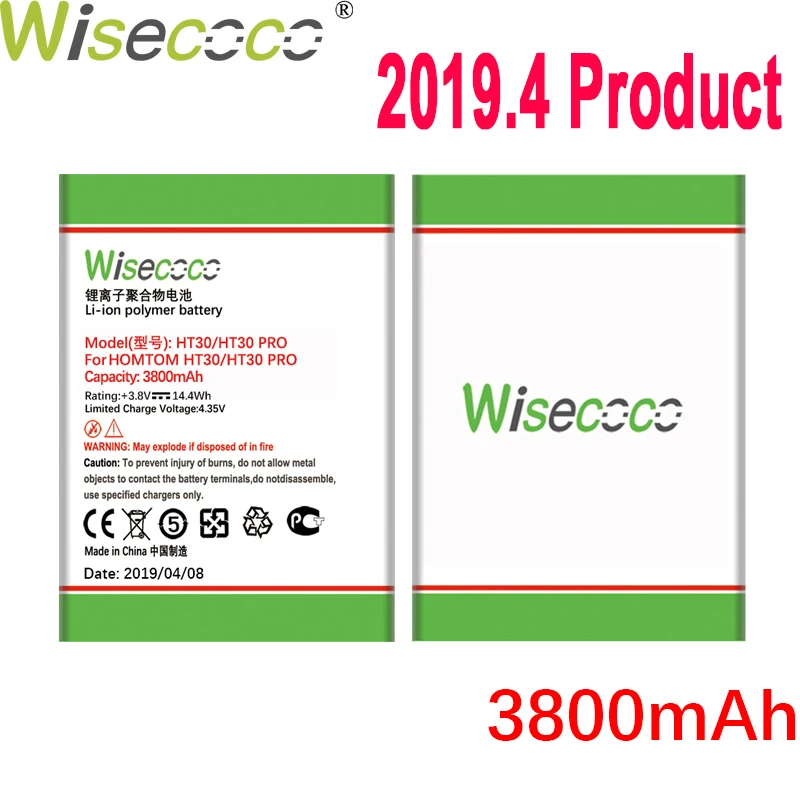WISECOCO 3800 мАч батарея for HOMTOM HT30/HT30 Pro мобильный телефон новейшее производство высокое качество батарея+ номер отслеживания