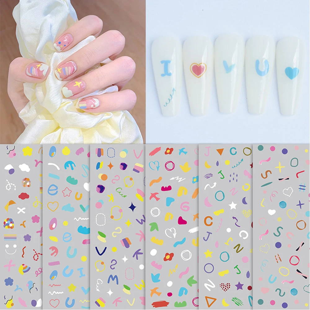 

1 Piece of 3D Nail Art Stickers Klein Blue Flame Color Love Letter Stickers Nail Art Accessories DIY Fashion Nail Art Stickers