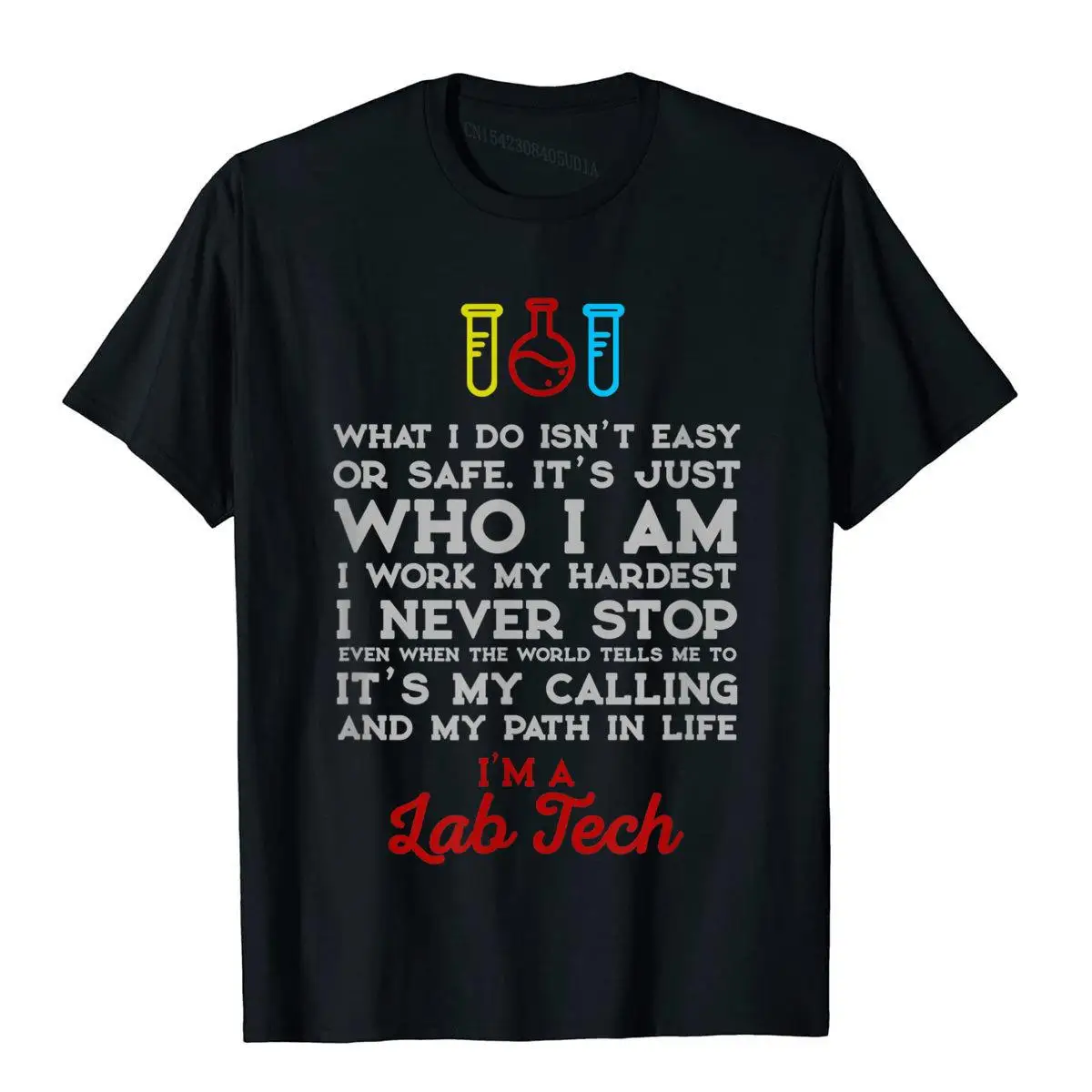 

Who I Am Lab Tech Professional Laboratory Week Gift Tshirt Group T Shirt Hip Hop Cotton Men's Tops Tees Printing