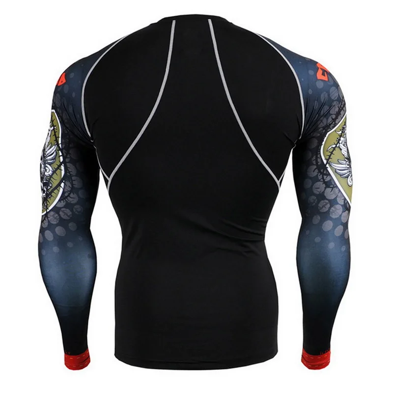 Мужская быстросохнущая футболка для бега бодибилдинг Спортивная с длинным