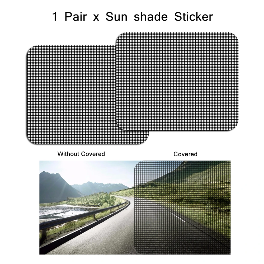 

Black PVC UV Sticker 2 Pcs 72cm X 52 Cm Car Sunshade Electrostatic Side Window Sunscreen Sticker Heat Insulation Film
