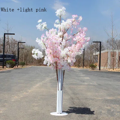 white Light pink Свадебный искусственный вишневый цветок дорога водит из кованого железа Арка полки моделирование путь цветок украшения вечерние - Цвет: white Light pink