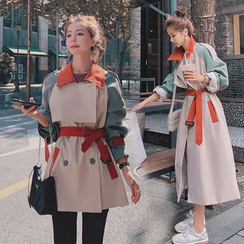 

Trench coat for women Fad double breasted long coats and jackets woman autumn winter clothes korean vintage overcoat fall tops