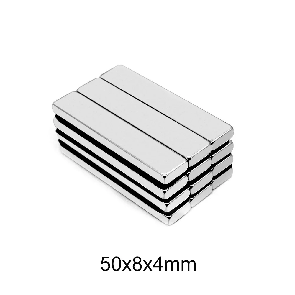 Блок Неодимовый мощный постоянный магнит 50x8x4 мм лист поискового магнита 2/5/10/20/30