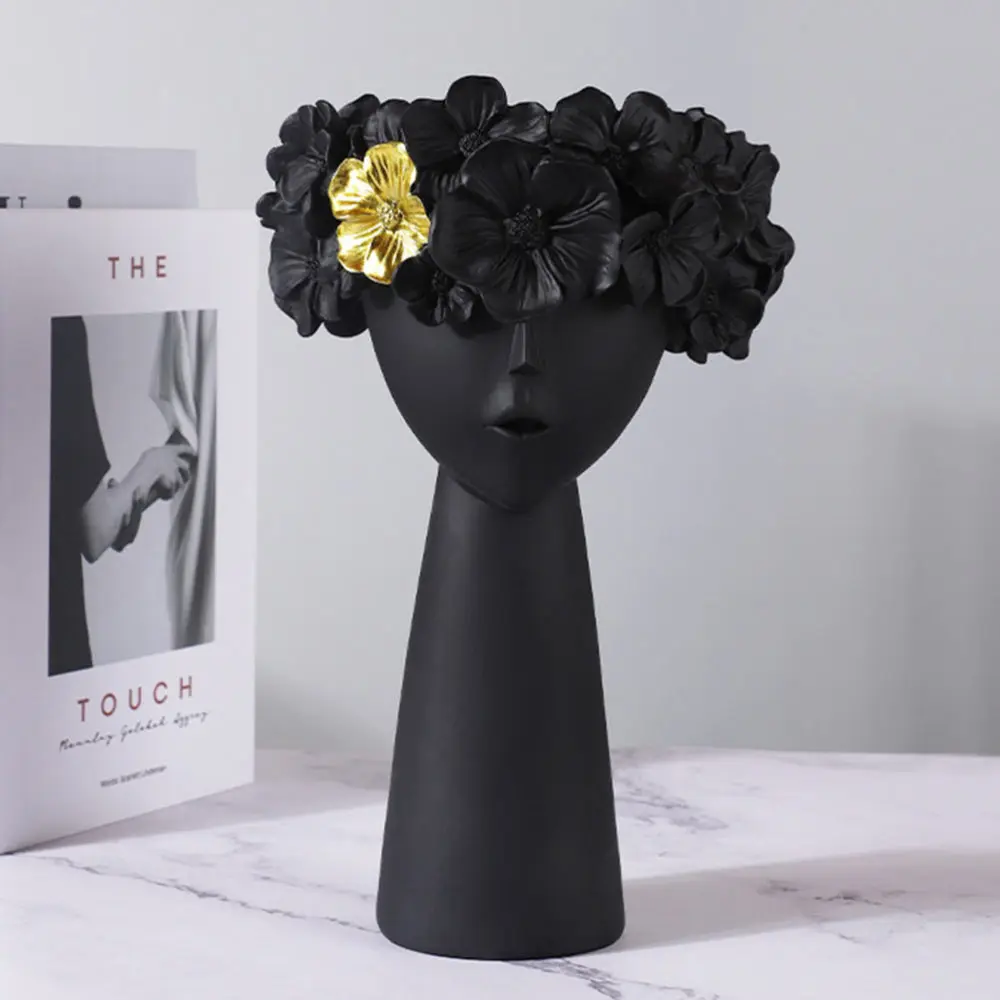 

1Pc Nordic Chic Vase Adornment Decorative Dried Flower Vase Resin Artware Gift