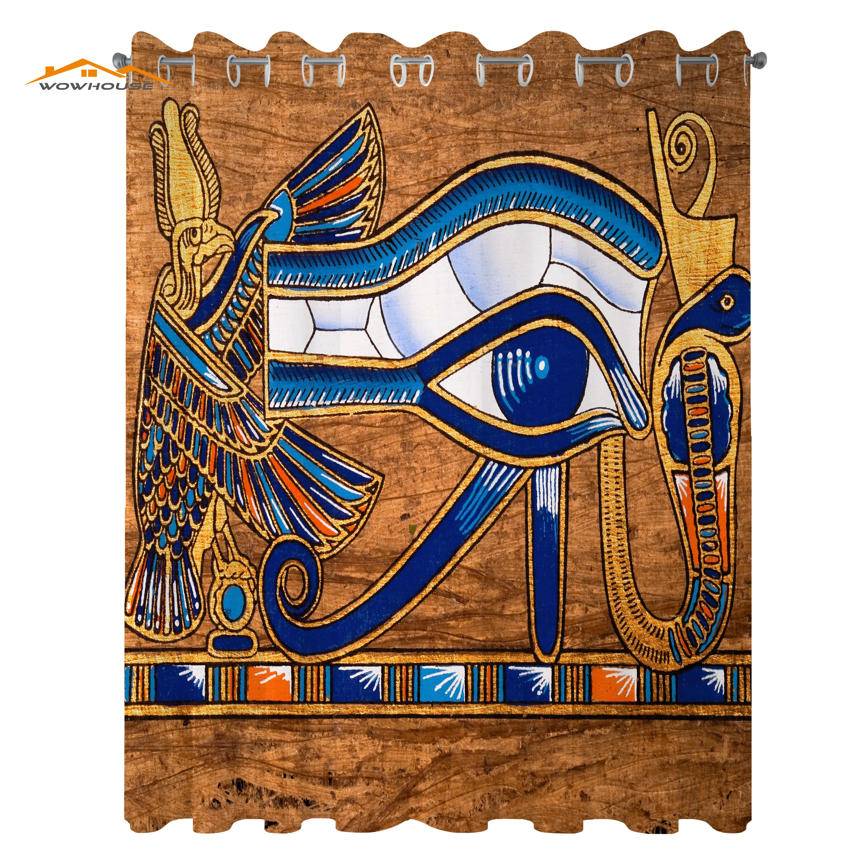 

Egyptian Curtains Egyptian Ancient Art Papyrus Depicting Eye Mosaic Style Design Living Room Bedroom Window Drapes
