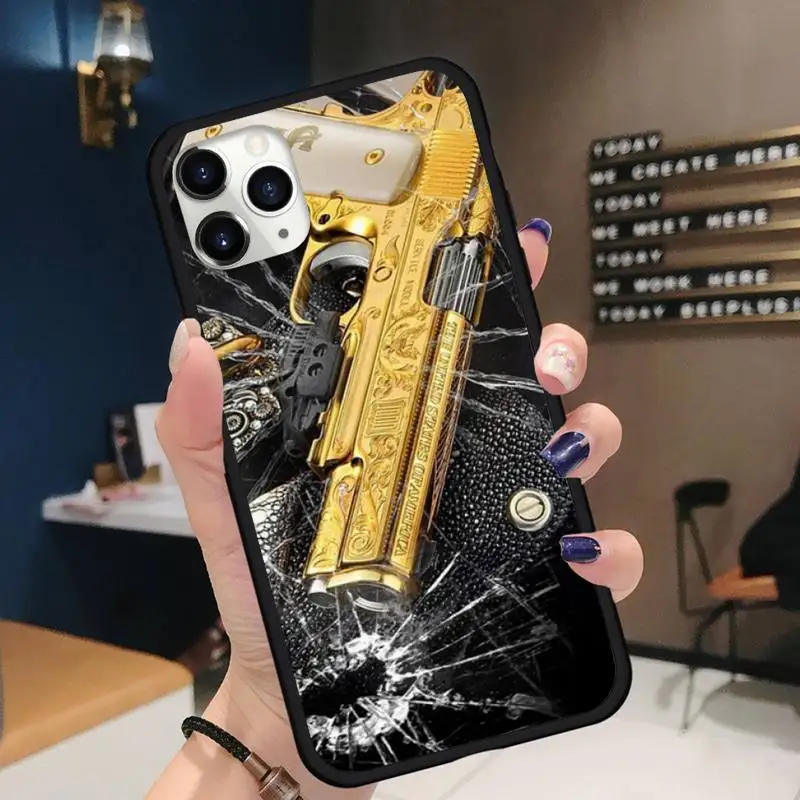 

bullet pistols Phone Case for iPhone 11 12 pro XS MAX 8 7 6 6S Plus X 5S SE 2020 XR Soft silicone