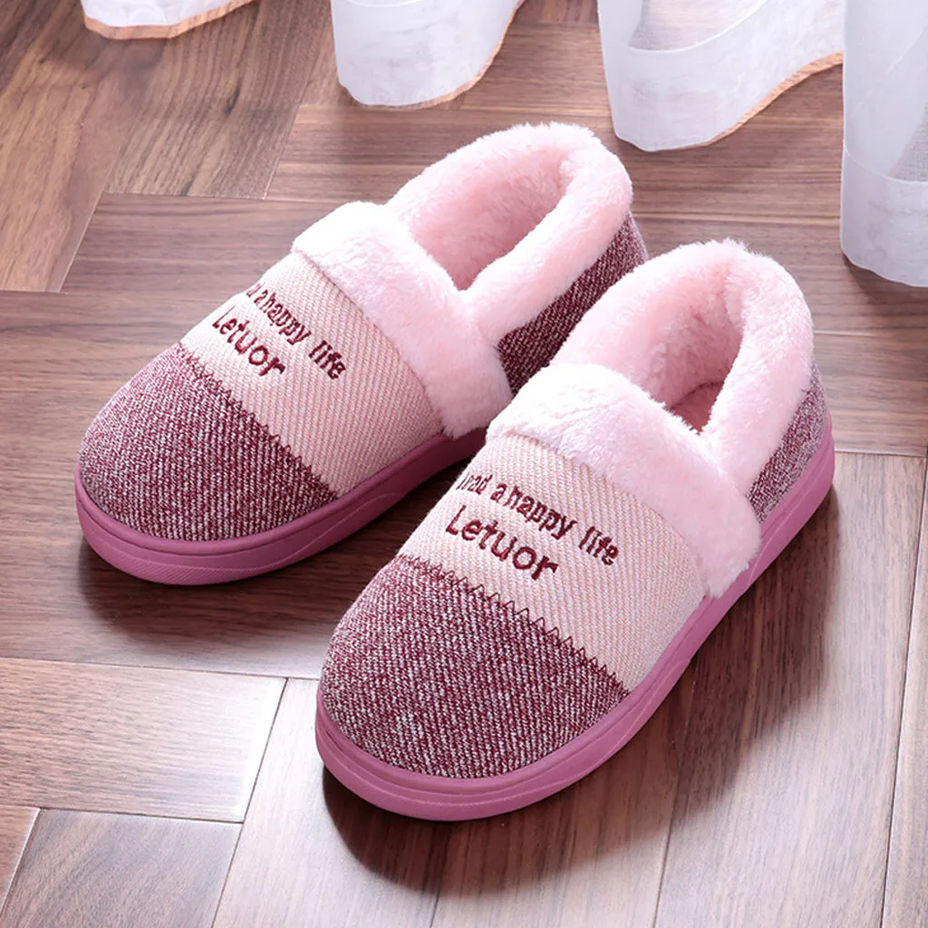 Зимние милые домашние тапочки Теплая обувь женские удобные pantuflas большие размеры