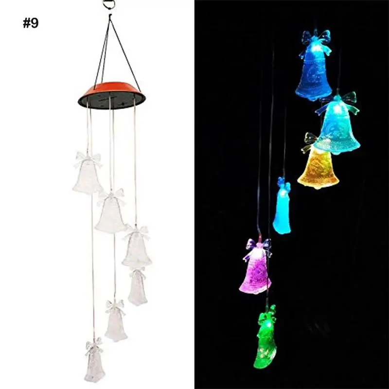 

12 Kinds Of LED Solar Powered Butterfly Spiral Wind Chimes Light Hanging Lamp Outdoor Light Decorative Garden Light Windbell