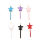 DoreenBeads 10 шт. медные двухсторонние эмалированные блестки звезда волшебная палочка шармы для DIY ручной работы изготовления ювелирных изделий 20 мм X 8 мм