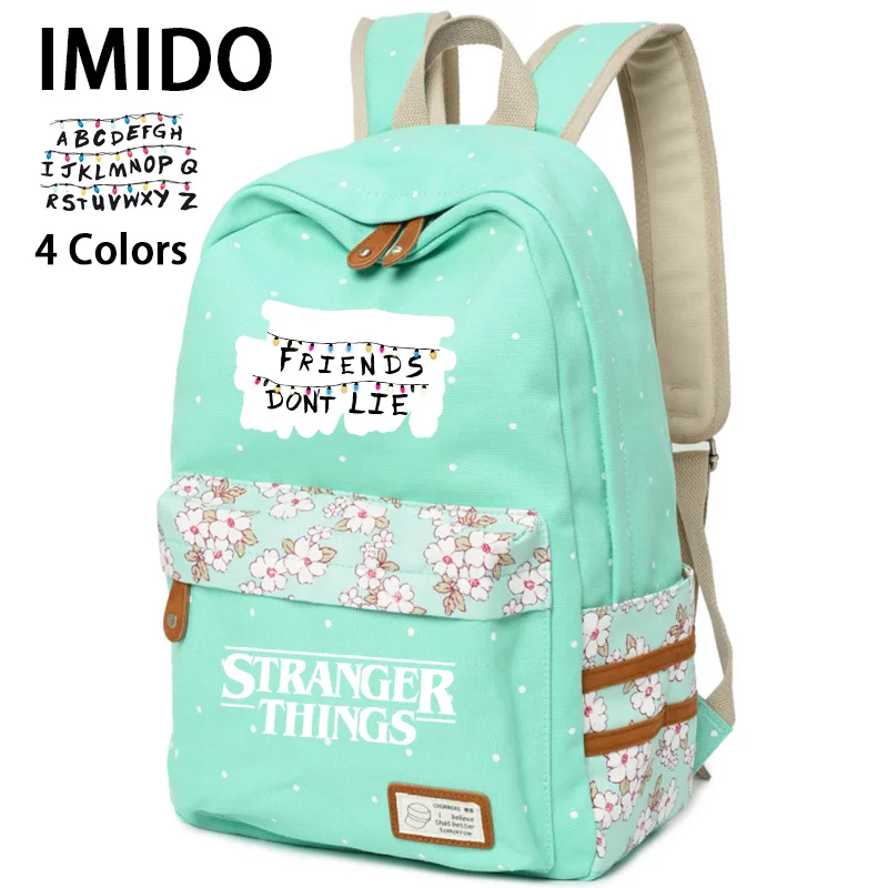 IMIDO рюкзаки с изображением букв для девочек странные вещи школьная сумка