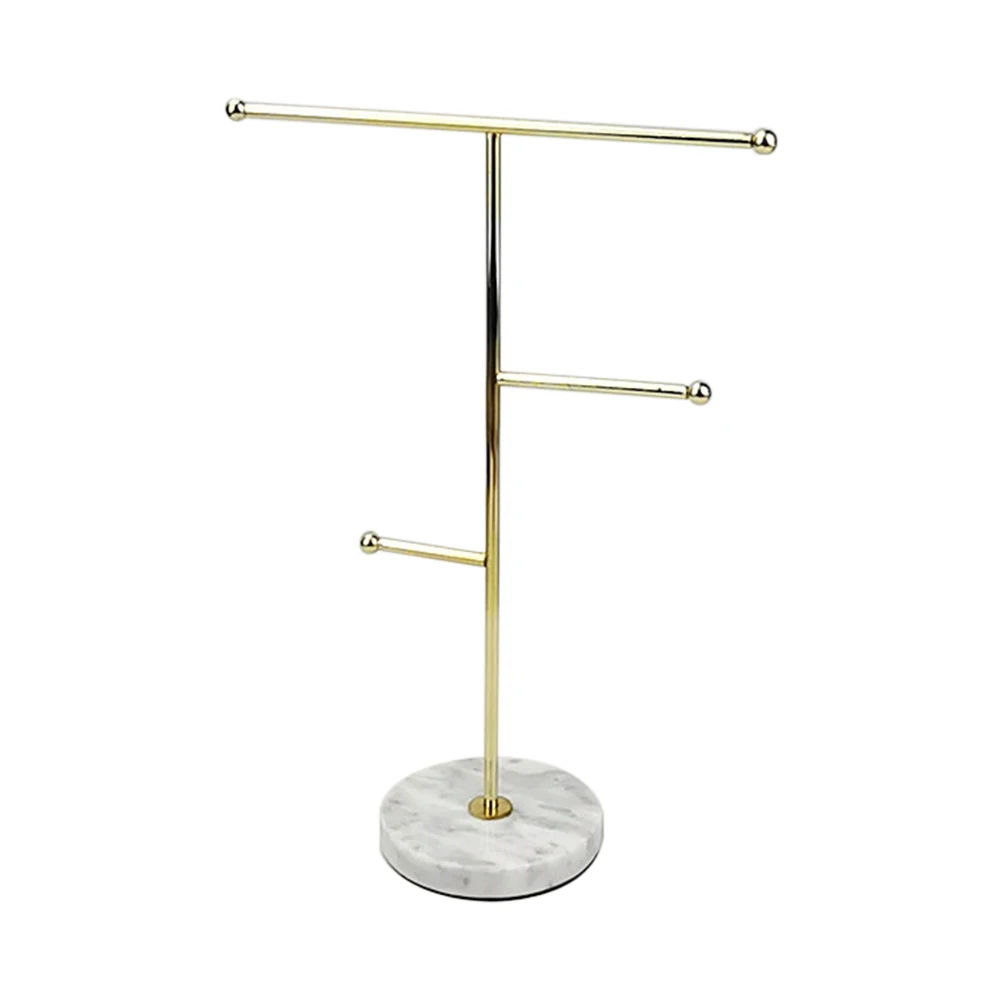 

Home Bedroom Storage Metal T-Bar Necklace Display Anti Lost Stand Rings Watches Hanging Pendant Accessories Jewelry Organizer