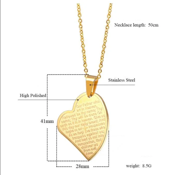 Ювелирные изделия золотые Библейские стихи Писания ожерелья крест Иисус