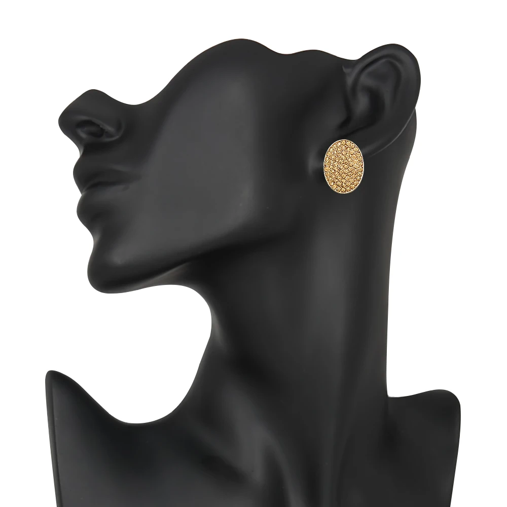 Veyofun Classic Round Full Rhinestone Stud Earrings for Women Fashion Accessories Jewelry Wholesale New