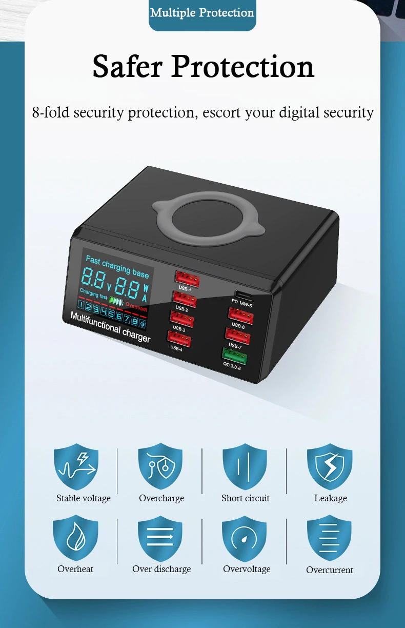 diyfix x9 intelligent multifucntion charger with pdqc 3 0 for iphone huawei fast wireless charging usb digital display tool set free global shipping