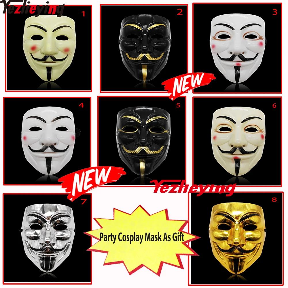 

8 видов стилей полный уход за кожей лица Вечерние Маски Косплэй V уход за кожей лица маски на Хэллоуин masker for Vendetta» F Взрослый Костюм Производи...