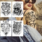 Реалистичная поддельная Тигровая бумага для временных татуировок для мужчин и женщин на руку, татуировка на спине, водостойкая, боди-арт, большие наклейки для татуировок