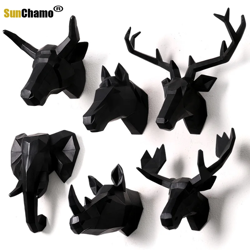 Креативный настенный понижающий бюст, олень, искусство, табличка, охота, скульптура-искусственная таксидермия, современный подвесной Декор для дома, орнамент
