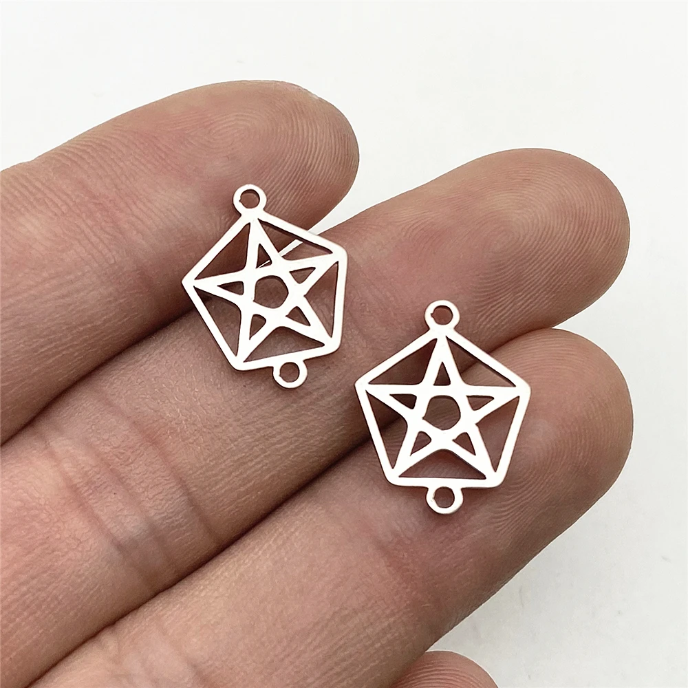 

6Pcs Pentastar Charm 13*16mm Stainless steel Never Fade Geometric Pentagon Jewelry Pendant Diy Jewelry Making Finding