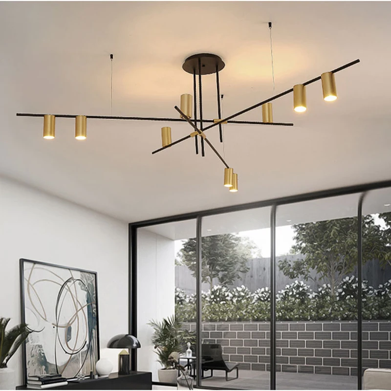IKVVT подвесная люстра золотая линия креативный дизайн для отеля ресторана спальни