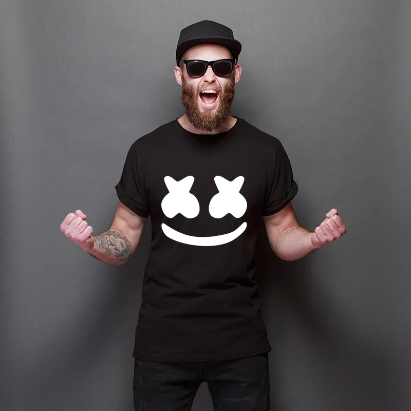 

6Lovers Day Marshmello Men 3D Printed Tees Manga Youth T Shirts Classic Adult Tee-Shirts For Students
