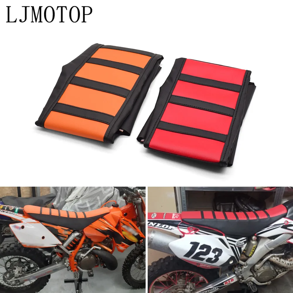 For Suzuki RM250 RMX250 RMZ250 RMZ450 DRZ400SM Motorcycle Motocross Rubber Striped Soft-Grip Gripper Soft Seat Cover Dirt bike |