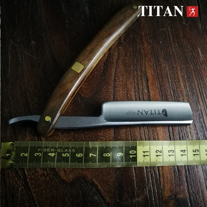 Titan Green sandalwood handle old fashioned straight razor for men | Razors