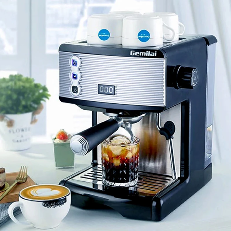 

Кофе-машина для эспрессо, 15 бар, полуавтоматический насос, капучино, латте, вспениватель молока
