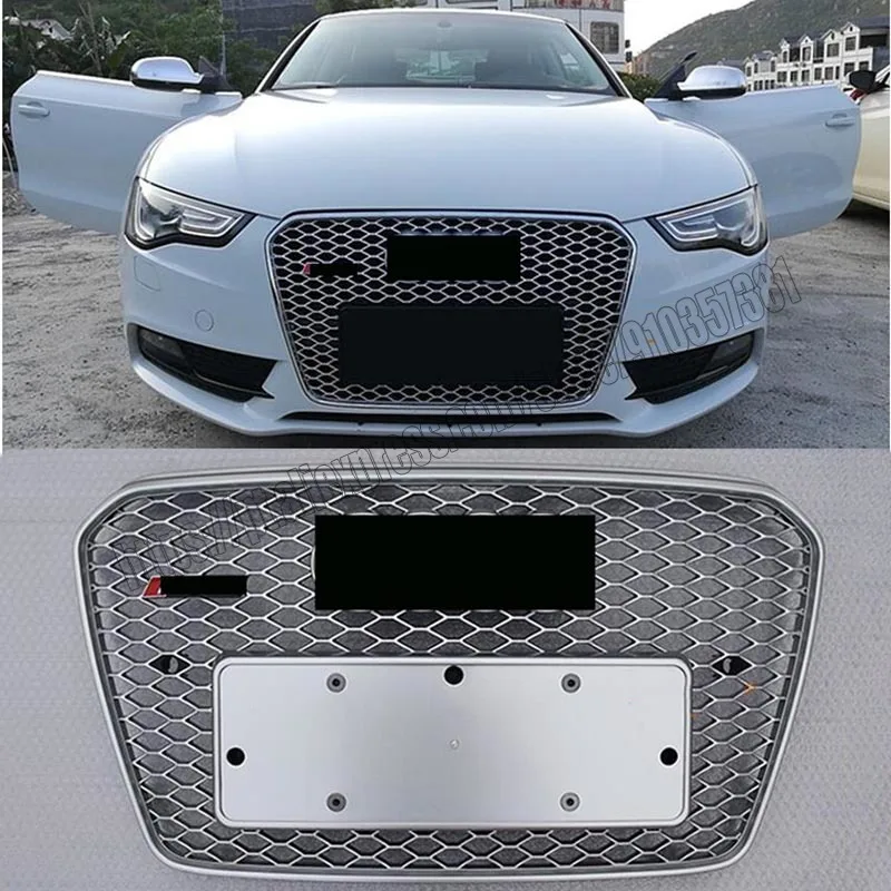 

Для audi a5 / s5 b8.5 2013 2014 2015 2016 for rs5 style sport front hex mesh honeycomb black grid cover