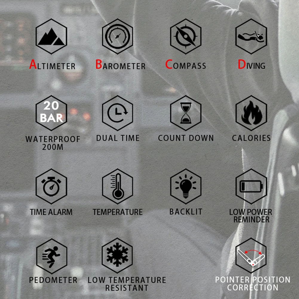 

Men Dive Sports Digital watch Mens Watches Military Army Luxury Full Steel Business Waterproof 100m Altimeter Compass NORTH EDGE