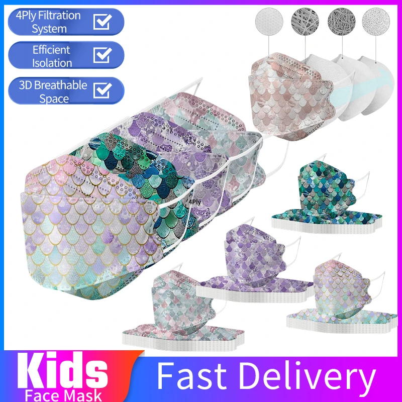10 шт. От 3 до 12 лет дети детские маска одноразовая Корея Стиль для лица с 4Ply петли