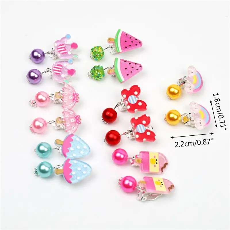 

7 Pairs Mini Lovely Ear Clips for Girls Hypoallergenic Kids No Piercing Earrings