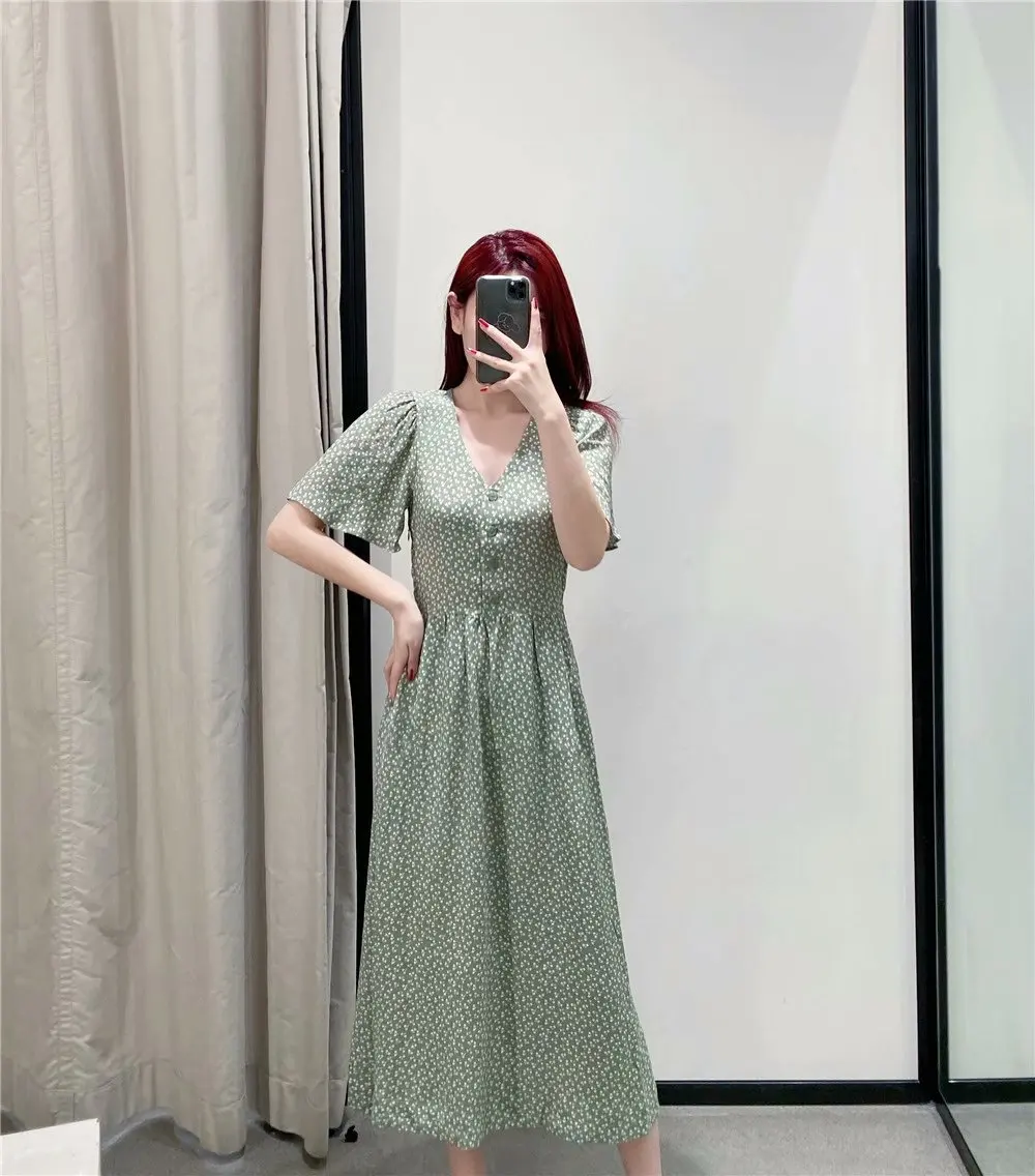 

JCÂ·KILIG V-NeckLong Dress Short Sleeve W62201R