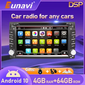 Автомагнитола Eunavi PX6, головное устройство 2 Din на Android 10 с GPS-навигацией и DSP