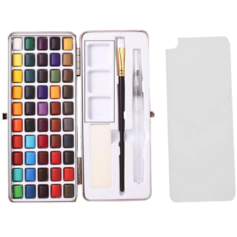 

50-Color Solid Watercolor Paint Set, Basic Neon Flash Watercolor Paint for Painting Art Paint