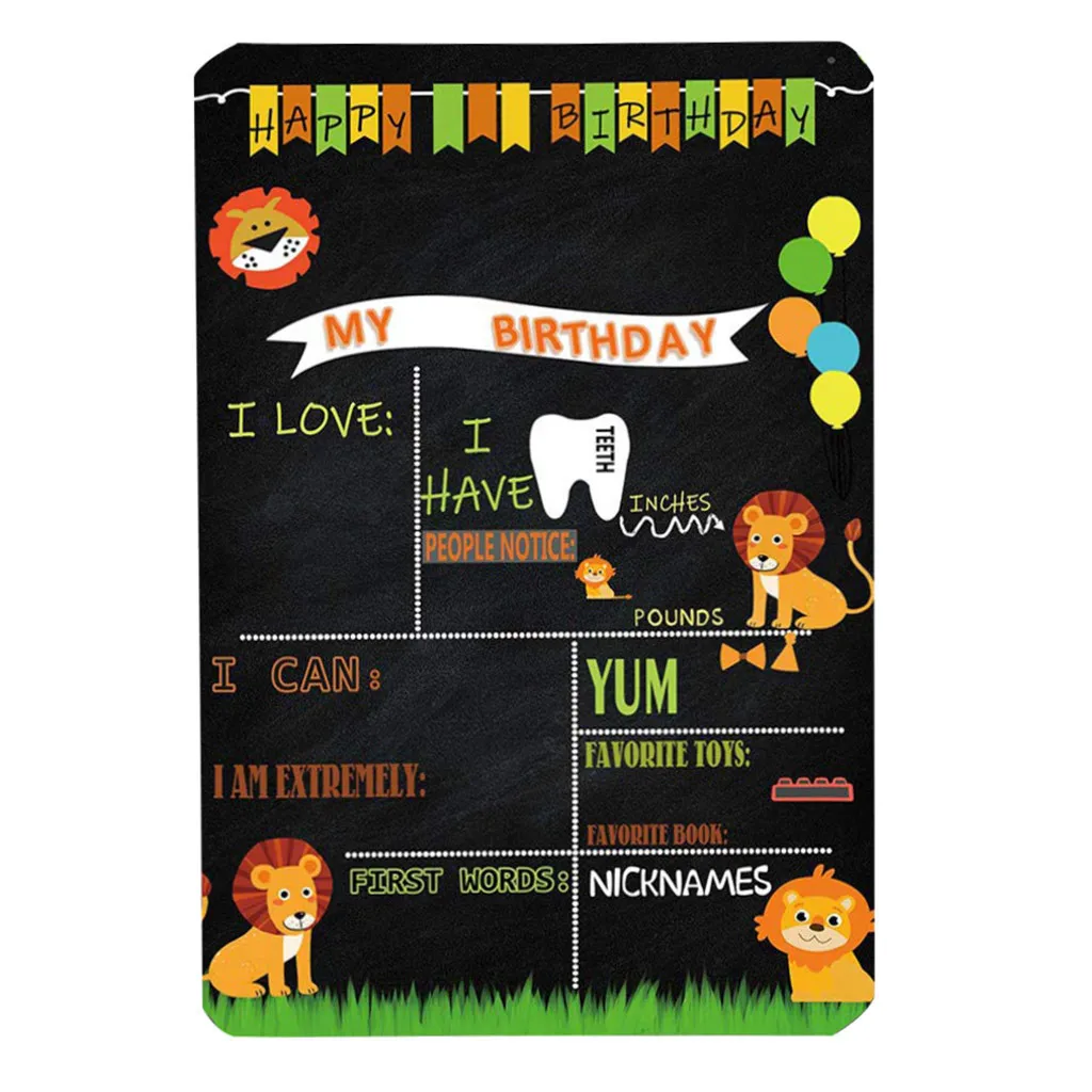Металлический постер милый Лев Доска стиль детский день рождения Запись легкая