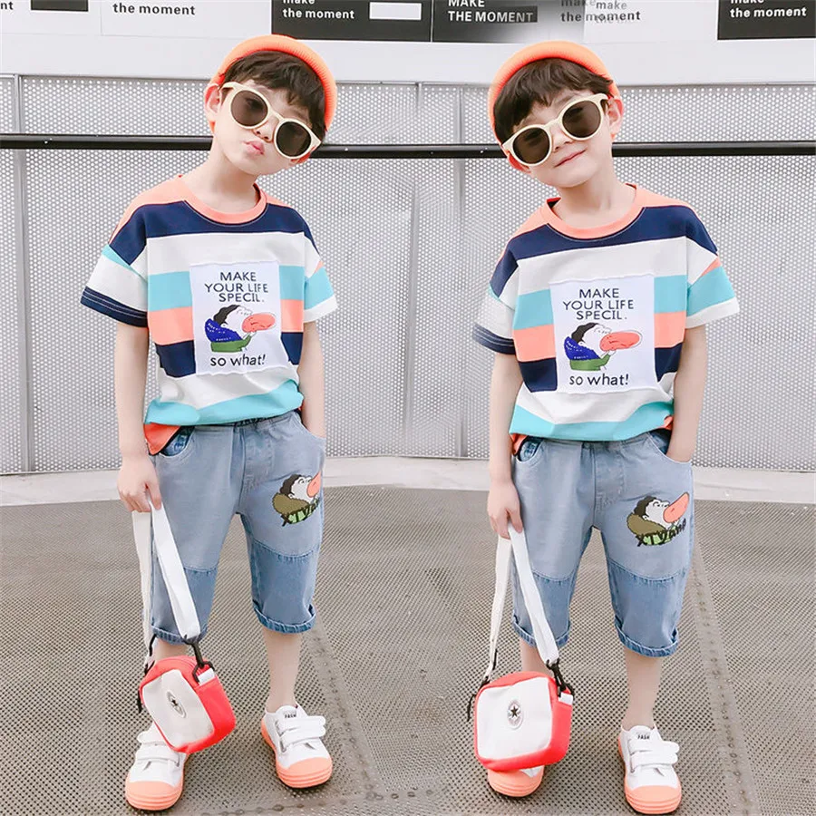Детская одежда 2020 Лето Одежда для мальчиков подростков комплект одежды девочек