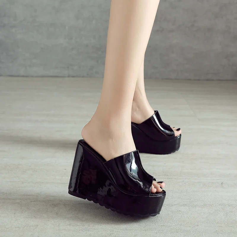 

Fashion Womens Shoes 2021 Female Sandal High Heels Clogs Wedge Luxury Girls New Comfort Leather Beige High-heeled Platform Scand