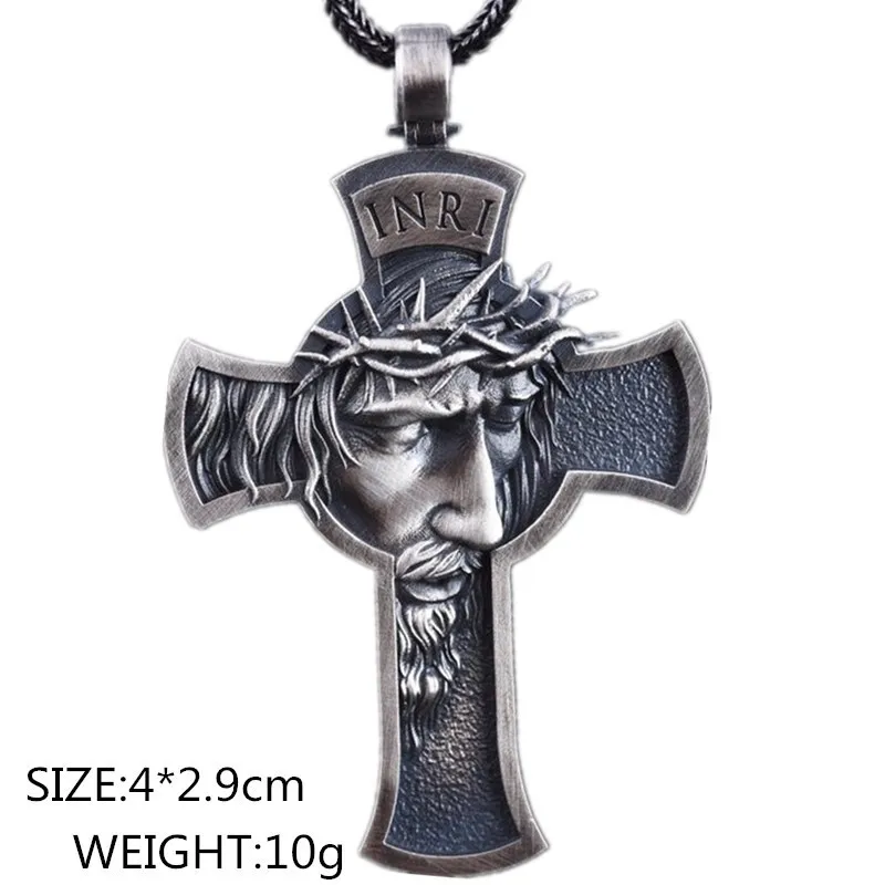 Christian Jesus Cross Necklaces Pendants Gold Silver Prayer Choker Men Necklace Jewelry подвеска |