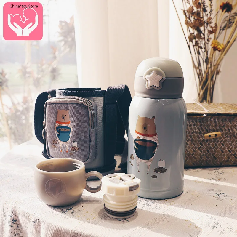 

Cartoon Dinosaur Star Cup School Bag Cloth Cover 316 Children's Mug with Straw Dual-use Stainless Steel Kettle Student Cup