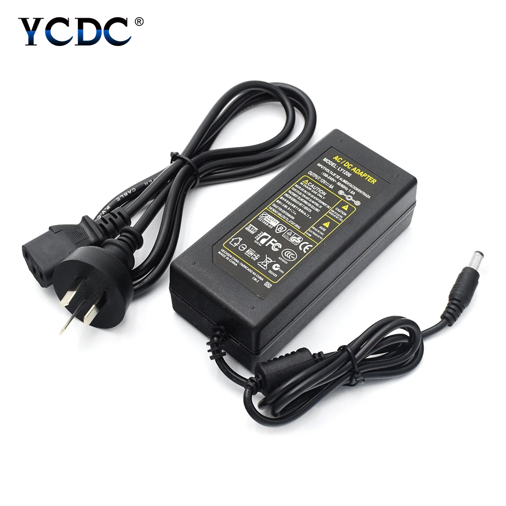 

Импульсный источник питания постоянного тока 12 В 6 А, 5,5*2,1 мм для адаптера переменного тока, вилка EU/US/UK/AU, настенное зарядное устройство, тран...