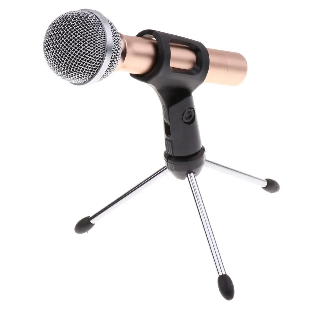 Professional Handheld Condenser Microphone with Tripod Stand Mic Clip for Moblie Phone Laptop Recording Broadcasting | Спорт и