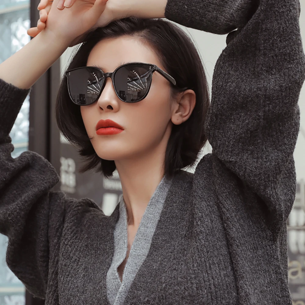 

Солнцезащитные очки с поляризацией для мужчин и женщин, темные Поляризационные солнечные аксессуары в квадратной оправе, с бабочкой, защит...