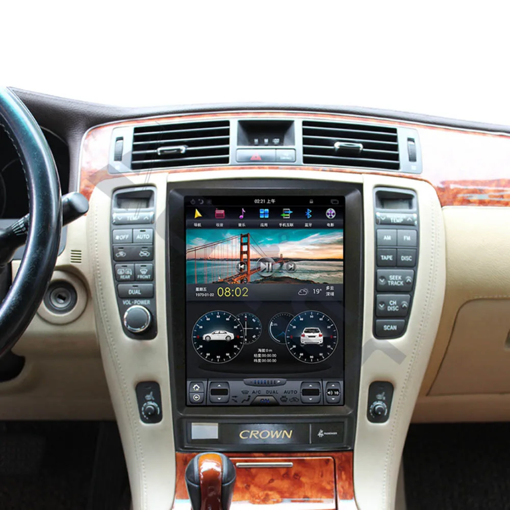 Tesla стиль Android 9,0 Автомобильный gps навигация для Toyota Crown 2005-2009 12th Авто Радио Стерео головное записывающее устройство вертикальный экран