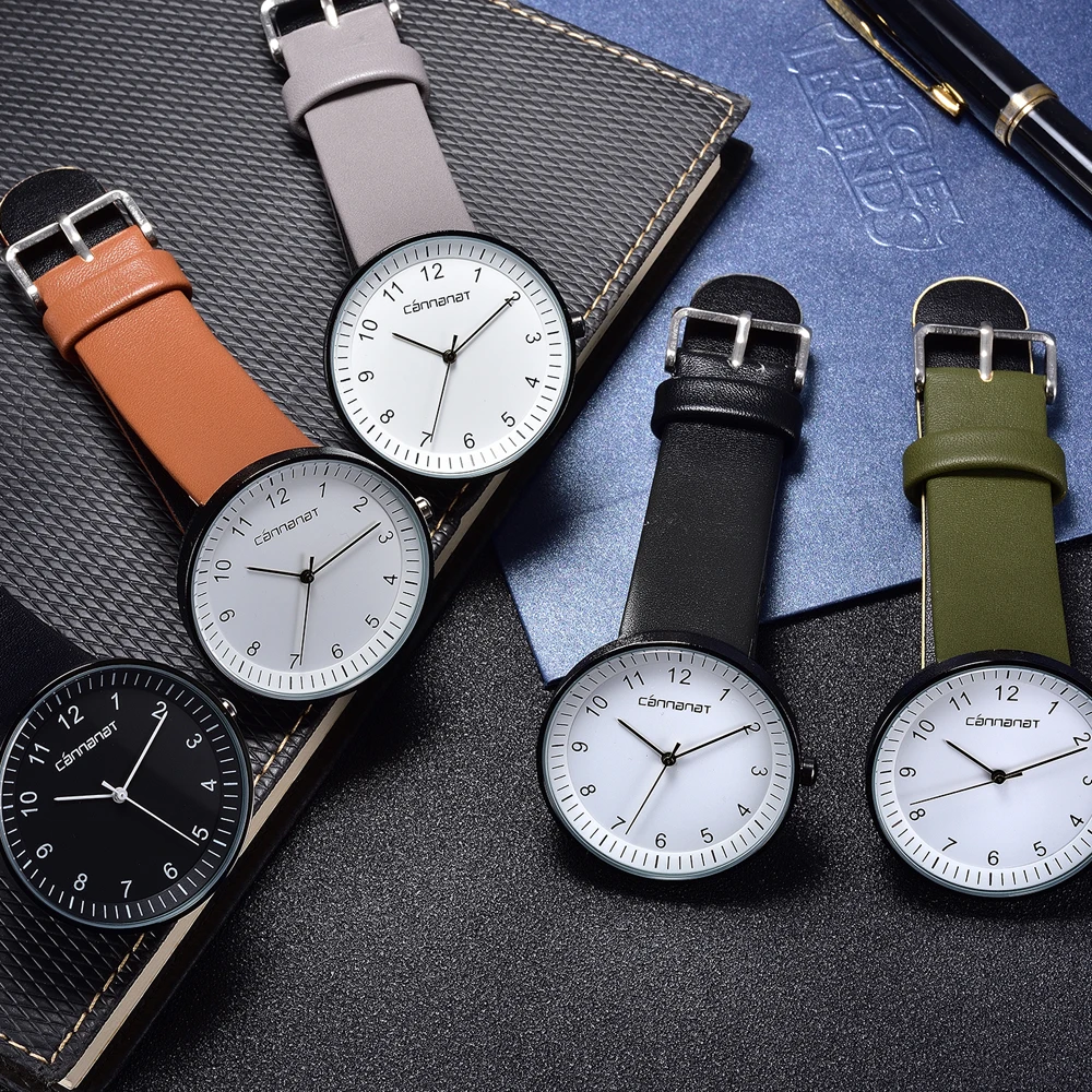 Часы наручные женские кварцевые с кожаным ремешком классические модные простые