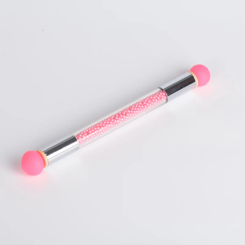 1 Pc Double-ended Gradient Shading Pen Dotting Brush Sponge Head Rhinestone Handle Nail Art Brush Nail Art Painting Tool#G-B091