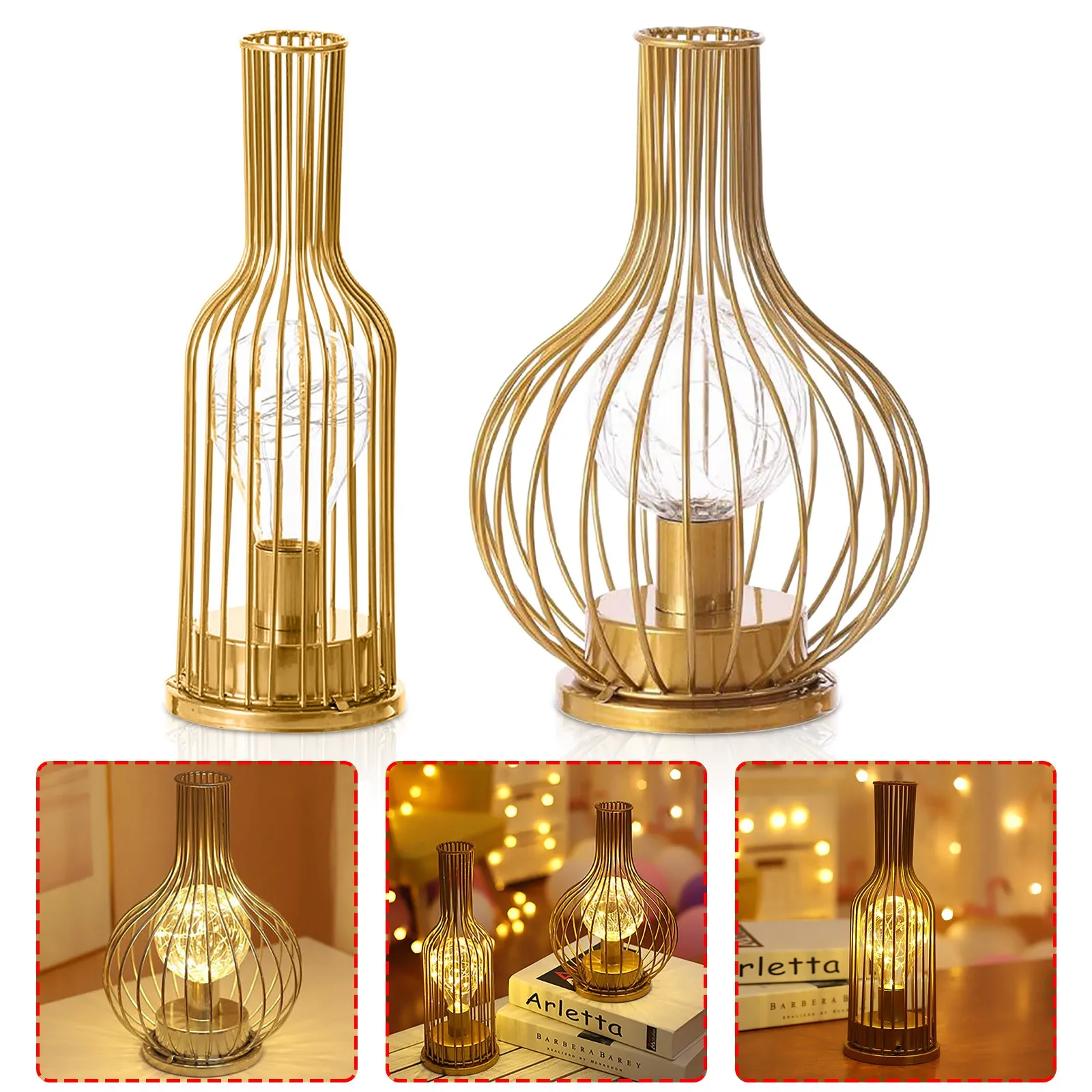 Ночной светильник для бутылки креативная железная настольная лампа лампы винных