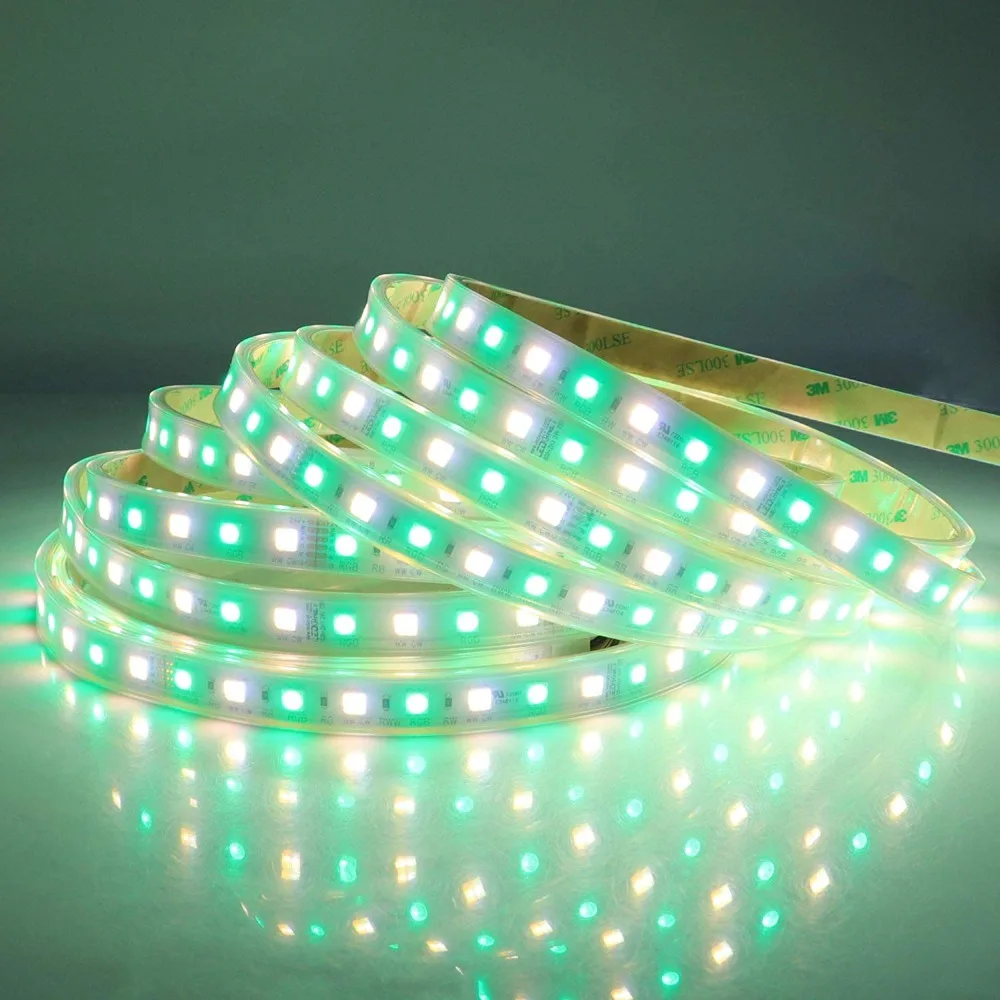 Светодиодные полосы света Гибкие 360 единиц 5050SMD 5 метров 24 В RGB+ CCT изменение цвета и цветовая температура регулируемая UL jk358