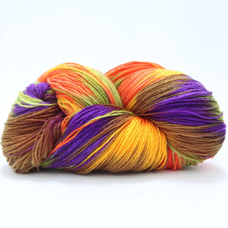 Радуга сегмент окрашенная пряжа ручной вязки Толстая детская мягкая шерсть