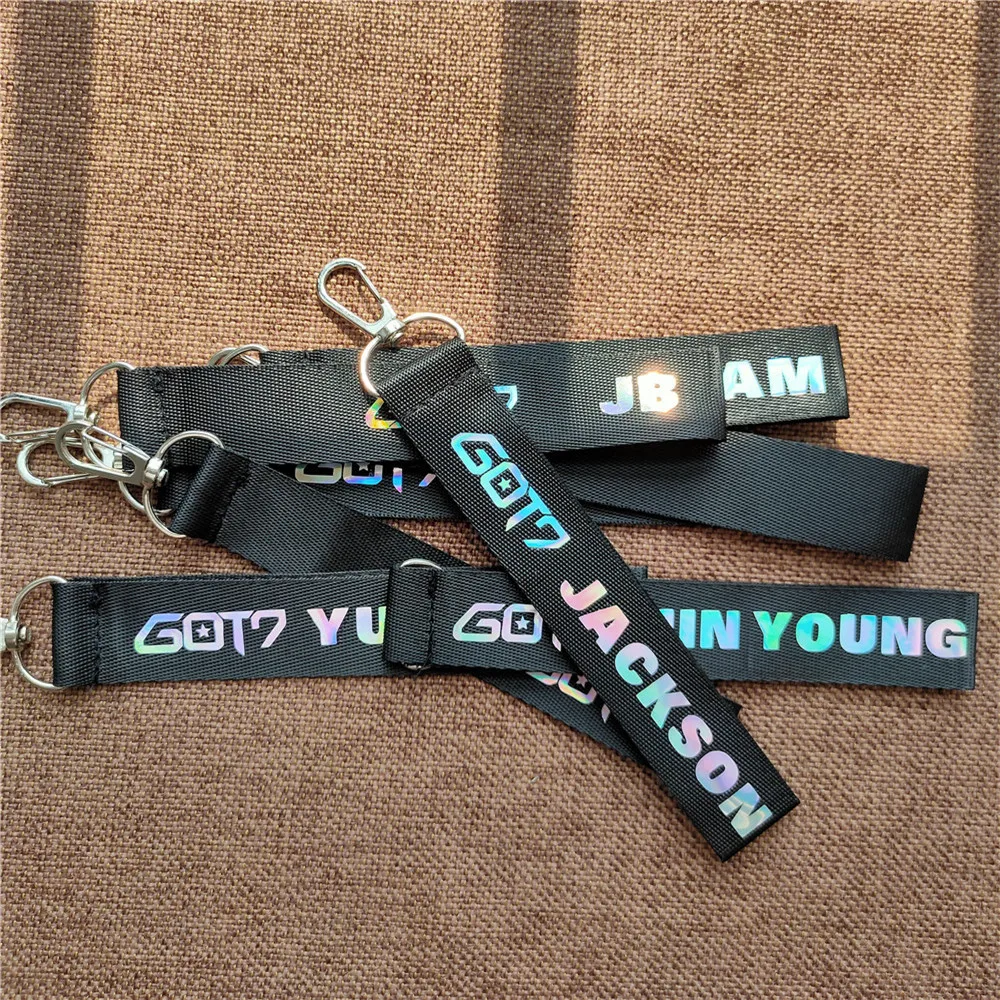 Модный Лазерный строп GOT7 1 шт. веревка для ключей с именем поставки kpop высокое
